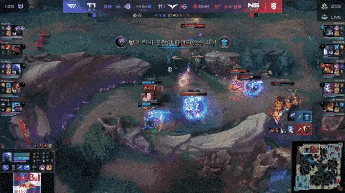 LCK：Gumayusi卢锡安闪现过墙被反杀，NS落后五千上路团0换3